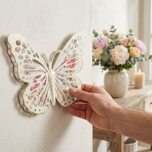 Wanddeko Metall Schmetterling Deko Landhausstil B29,5cm | Floristik24.de