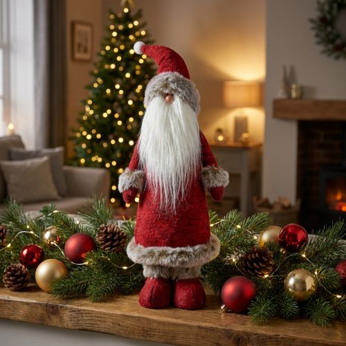 Deko Weihnachtsmann stehend Dekofigur Santa Claus Rot H41cm | Floristik24.de