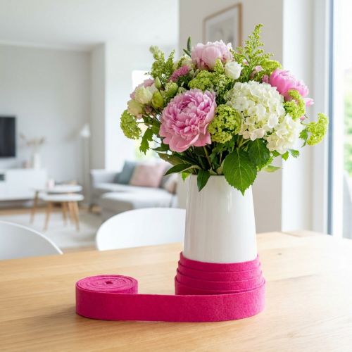 Artikel Filzband Pink Wollband Wollfilz Topfband Dekostoff 15cm 5m