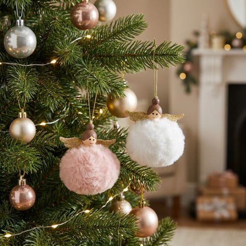 Artikel Christbaumschmuck Weihnachtsengel Rosa Weiß H8cm 2St