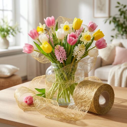 Vlies 8cm 25m Gold | Floristik24.de