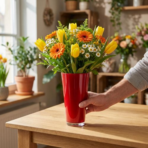 Artikel Vase „Fizzy“ Ø13,5cm H20cm Rot 1 St