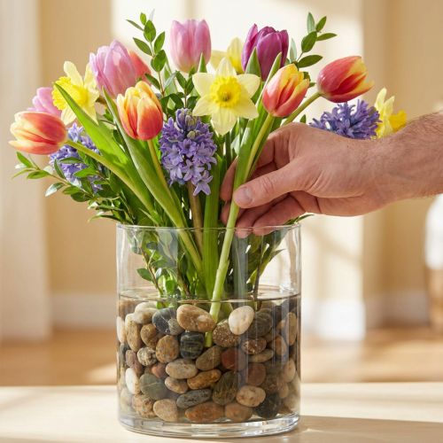 Flusskiesel Natur Hell und Dunkel 3-6cm 1kg | Floristik24.de