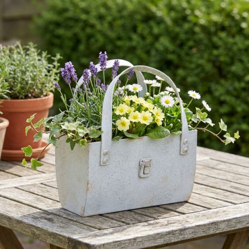 Metalltasche moderne Wohlfühl Atmosphäre für Innenbereich und Außenbereich 28cm | Floristik24.de