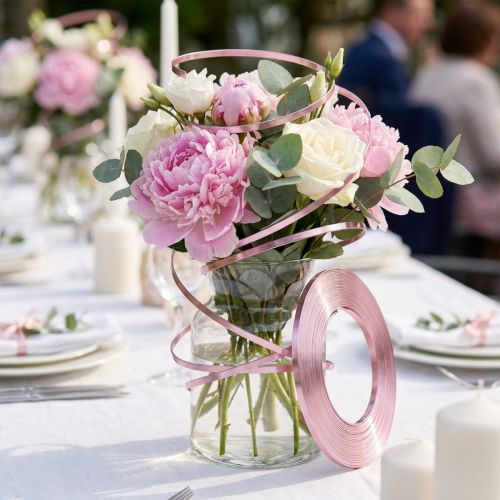 Aluminium Flachdraht Rosa 5mm 10m Blumengestecke Basteldraht | Floristik24.de