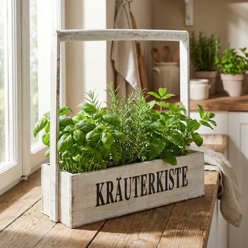 Vintage Kräuterkiste Holz 36×12×38cm