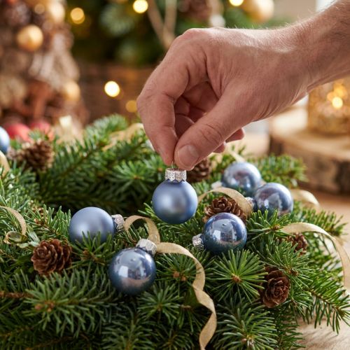 Mini Weihnachtskugeln Glas Blau Matt/Glänzend Ø2cm 44 St | Floristik24.de