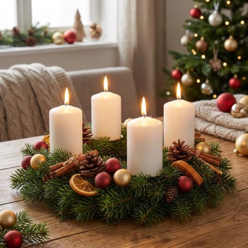 Artikel Stumpenkerzen Weiß Adventskerzen klein Kerzen 70/50mm 24 St