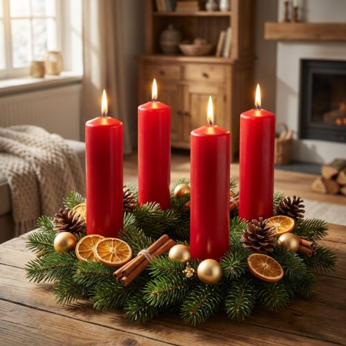 Stumpenkerzen Rot 200x50mm 24 Stück Advent