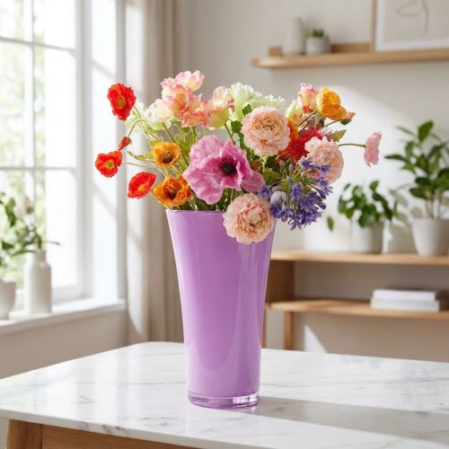 Vase Lila Kunststoff Ø20cm H35cm