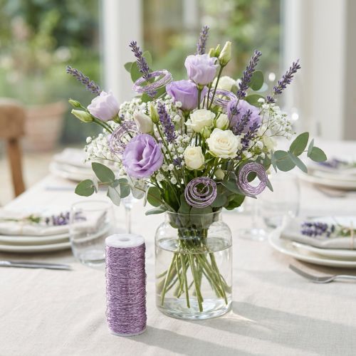 Artikel Bouillondraht Lavendel 0,30mm 100g 140m Effekt Deco Basteldraht