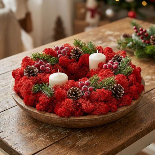 Deko Moos Rot 400g Islandmoos zum Basteln