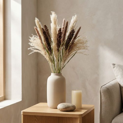 Getrocknete Gräser H70cm Natur Deko Trockenstrauß