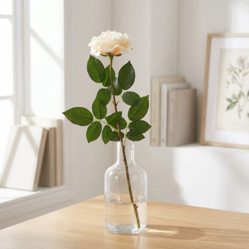 Artikel Rose Cremeweiß-Apricot, Seidenblume, Kunstrosen L72cm Ø12cm
