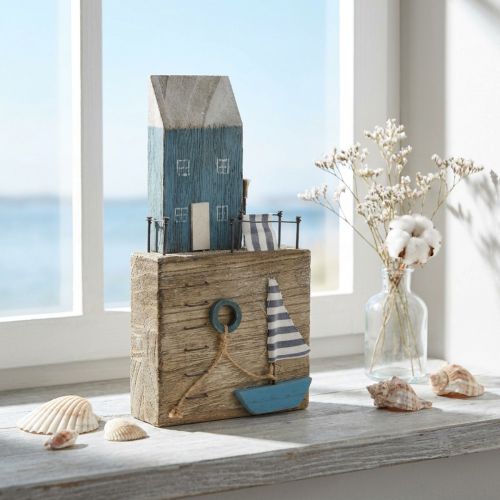 Maritime Holzdeko Hafenpromenade Shabby Chic H25,5cm | Floristik24.de