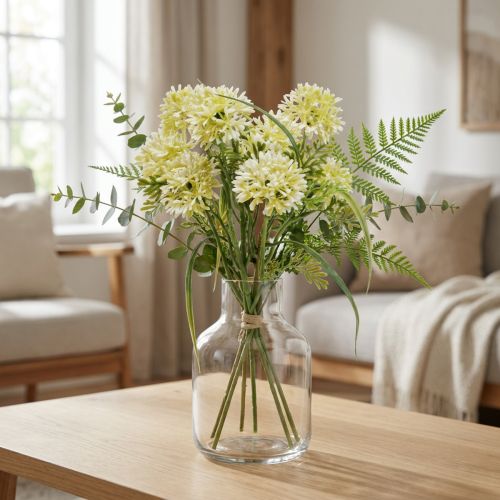Kunstblumen Weiß Allium Deko Zierlauch 34cm 3St im Bund | Floristik24.de