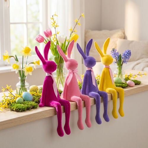 Artikel Kantenhocker Osterhase Hase beflockt Sortiert 36cm 4 St