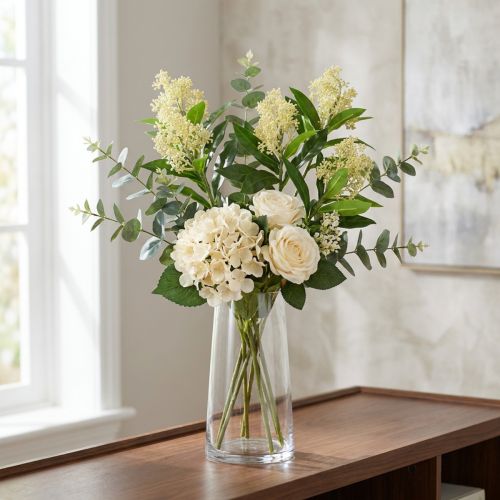 Künstliche Blumen Creme Skimmia japonica Skimmie 45cm 2St | Floristik24.de