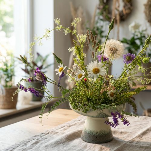 Deko Schale Keramikschale Creme Graugrün Ø20cm H16cm | Floristik24.de