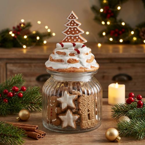 Bonboniere Glas Weihnachten Ø11cm H21cm