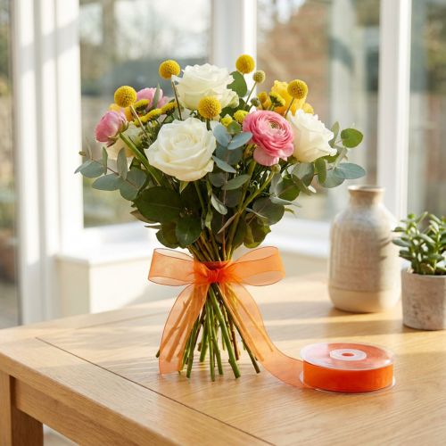 Organzaband Geschenkband Orange Band Webkante 15mm 50m | Floristik24.de