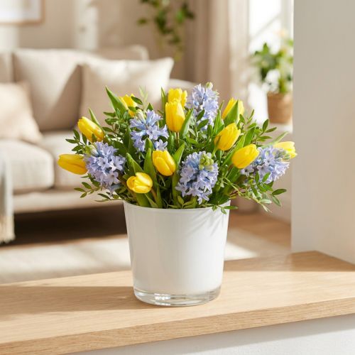 Blumentopf Glas Weiß Ø10cm H8,5cm Modern