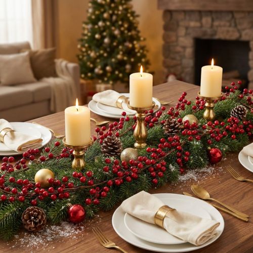 Artikel Weihnachtsgirlande künstlich Beerengirlande Rot 180cm