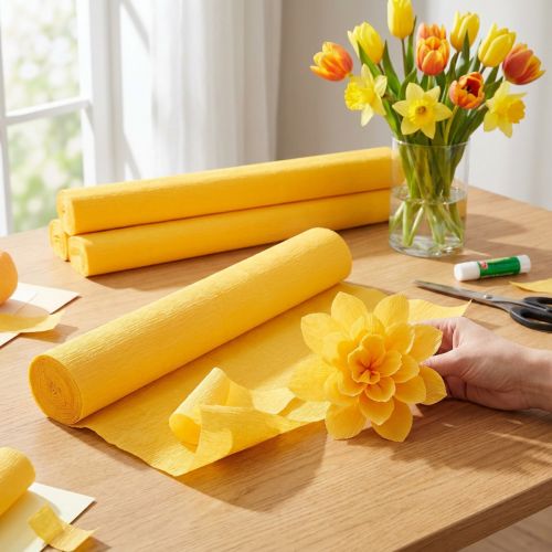 Artikel Floristen-Krepppapier Floristenkrepp Sonnengelb 50×250cm 5St