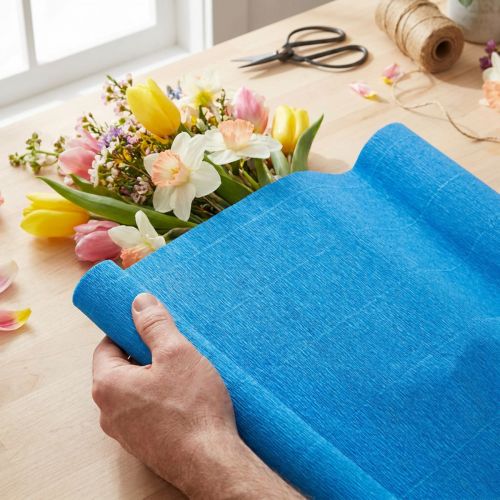 Artikel Floristenkrepp Krepppapier für Floristik Blau 50×250cm 5St