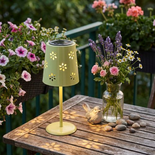 Solar Tischlampe LED Blumen Design für draußen 28cm