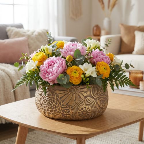 Dekoschale Keramik Gold Ø23,5cm H11,5cm