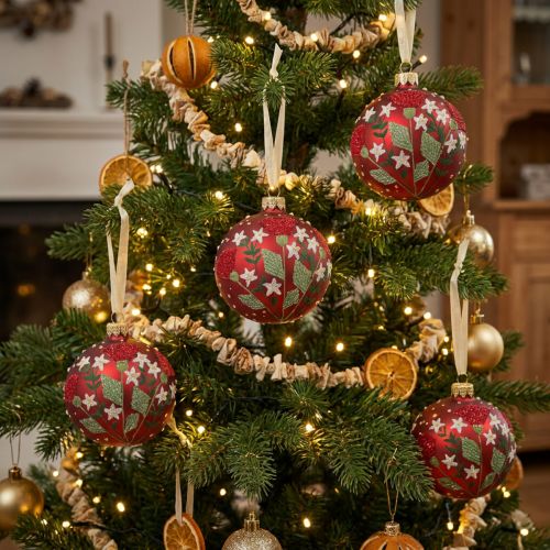 Weihnachtskugeln Glas Rot Ø8cm 6 Stk