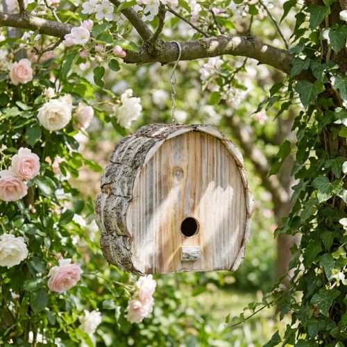 Deko-Nistkasten Holz Weiß H22cm Gartendeko