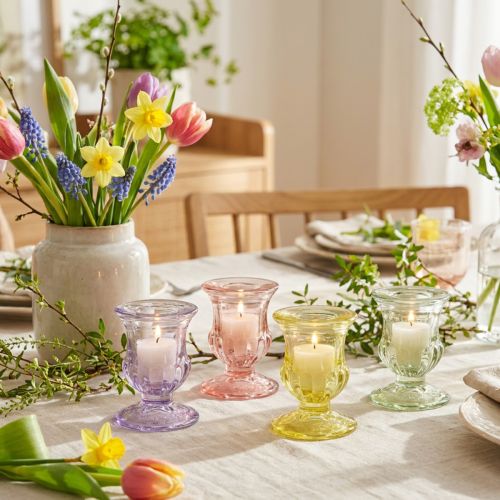 Kerzenhalter Glas Farbige Ø5cm H6cm 4er Set
