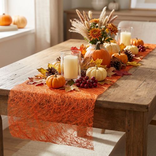 Deko Vlies Tischläufer Orange 30cm x 5m