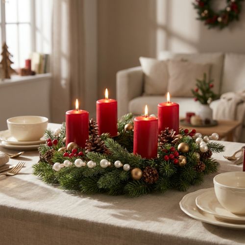 Artikel Künstlicher Tannenzweig mit weißen Mini-Christbaumkugeln 46cm 2St