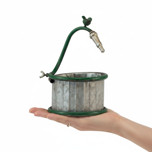 Artikel Übertopf Metall Regentonne Vogel Balkon Deko Ø15,5cm