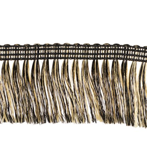 Fransenborte Schwarz Gold 4cm x 25m - Ideal für Kranzdeko, Trauerband & Vintage Accessoires kaufen | Floristik24.de