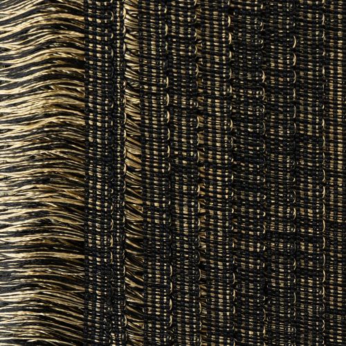 Fransenborte Schwarz Gold 4cm x 25m - Ideal für Kranzdeko, Trauerband & Vintage Accessoires | Floristik24.de