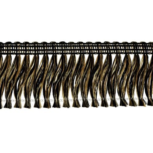 Fransenborte Fransen Haarfransen Schwarz Gold 4cm L25m