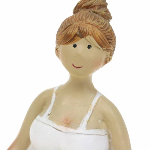 Floristik24 Yoga Dame Dekofigur 11cm 2St Weiß