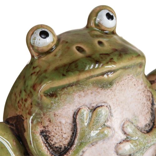 Artikel Frosch Deko Keramik Grün Braun Vintage Sommer H7cm 4 St