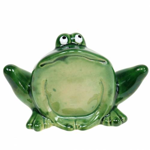 Floristik24 Deko Frosch Kunststein Grün 9cm H5,8cm