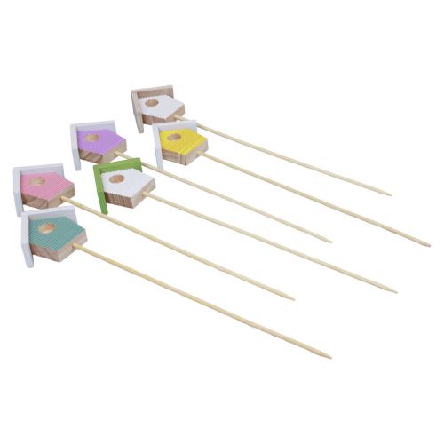 Floristik24 Frühlingsdeko Blumenstecker Deko Vogelhaus 6,5cm 6St