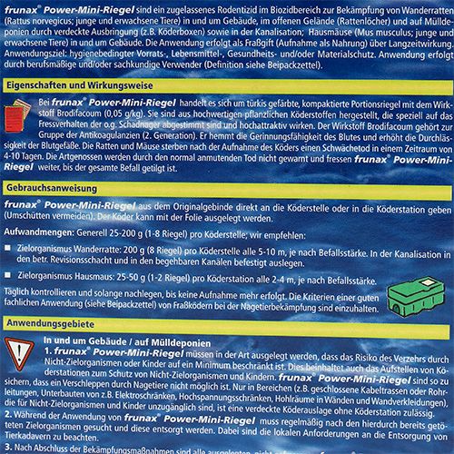 Floristik24 Frunax Power-Mini-Riegel gegen Ratten und Mäuse 250g