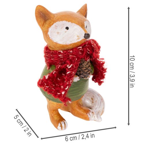 Deko Fuchs mit Schal und Zapfen 10cm 2St | Floristik24.de