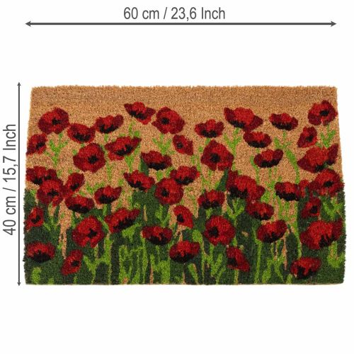 Fußmatte Mohnblumen Türvorleger mit Motiv 60x40x2cm 60% Kokosfaser, 40% PVC | Floristik24.de