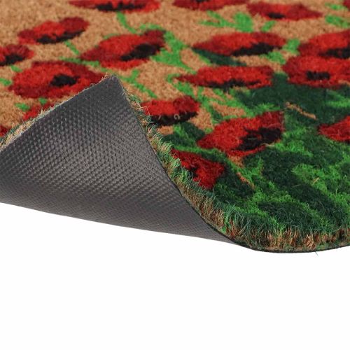 Fußmatte Mohnblumen Türvorleger mit Motiv 60x40x2cm 60% Kokosfaser, 40% PVC | Floristik24.de