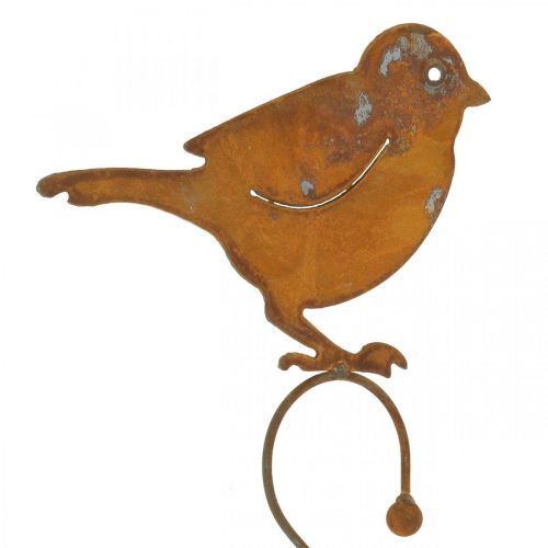 Deko-Vogel aus Metall, Futterhänger, Gartendeko Edelrost L38cm