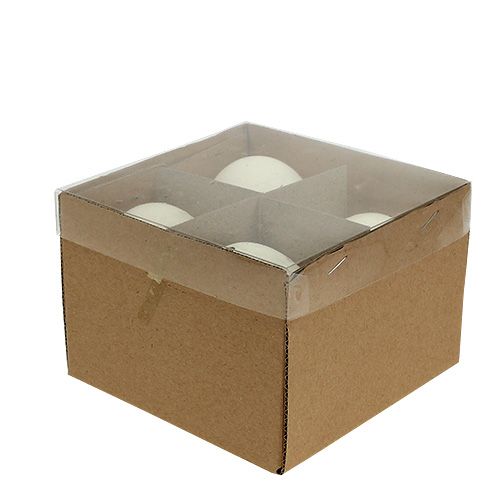 Floristik24 Gänseeier Weiß 7cm 4St